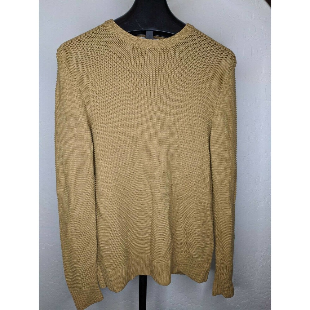 Everlane Link Stitch Crew Neck Sweater Size L Gold